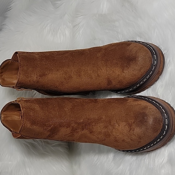 Pierre Dumas Sonata Boot in Chestnut Round Toe Block Wood Heel 8.5 - Picture 8 of 13